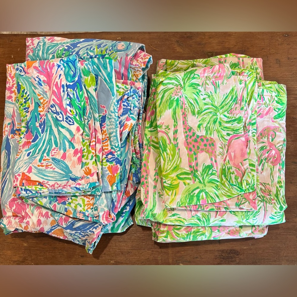 2 Lilly Pulitzer Pottery Barn Kids Full Sheet Sets